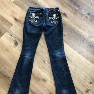 Miss Me Fleur De Lis Boot Cut Jeans- Size 28